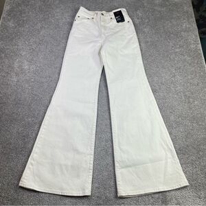Levi’s Ribcage Bell Jeans Women’s 24 White Super High Rise Flare Denim